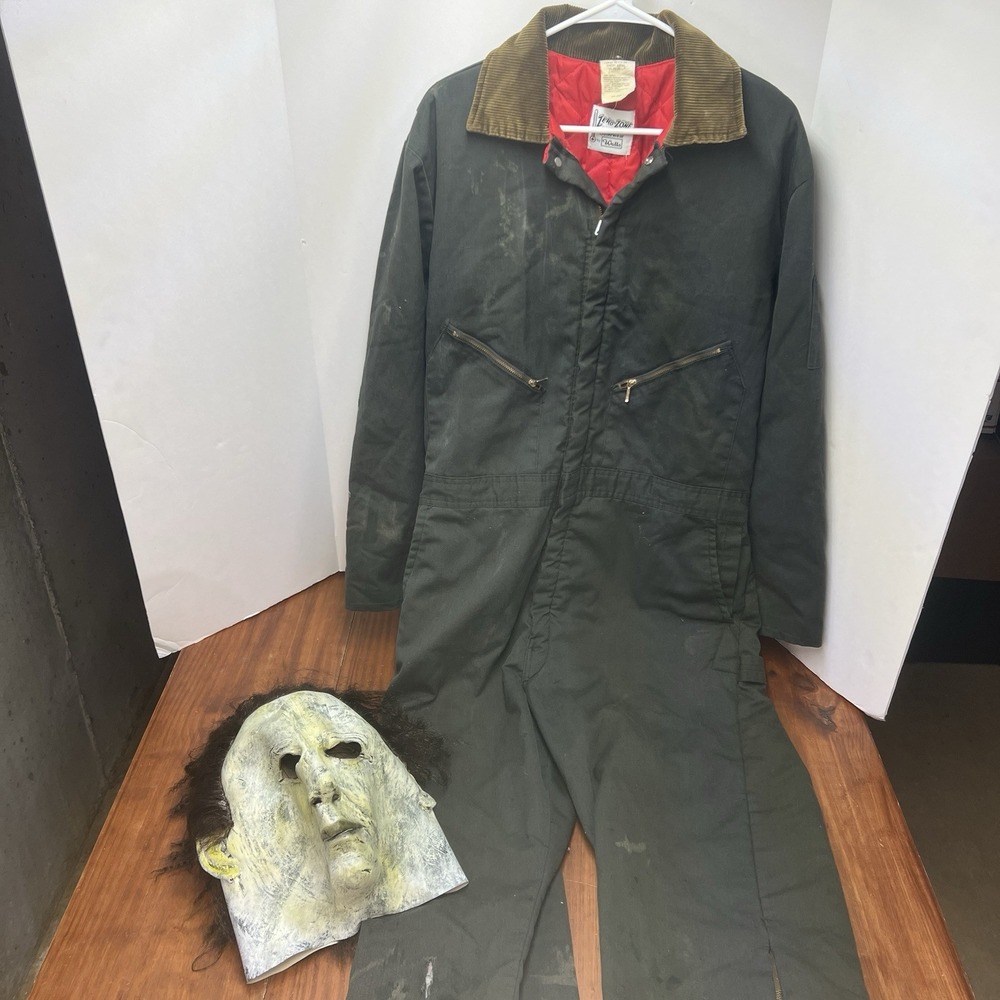 Vintage Michael Myers Halloween Costume Walls Coveralls Mask Horror Large 42-44